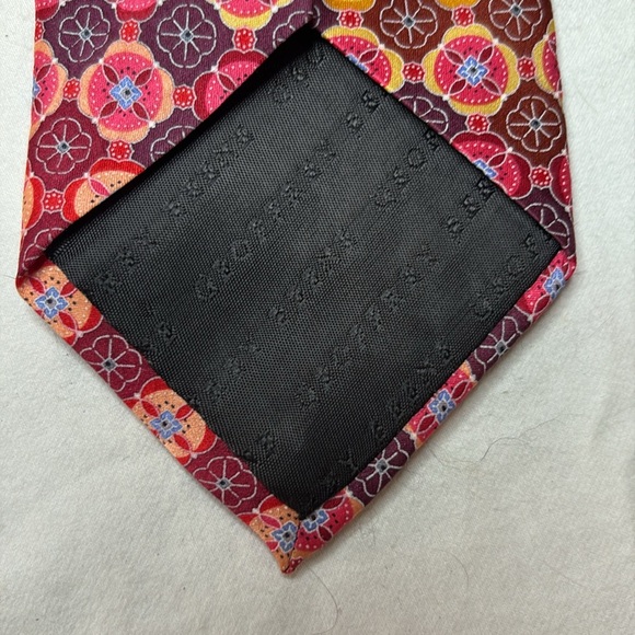 Geoffrey Beene Multi colored Especially soft Silk Tie Pink Orange Red - Picture 10 of 10